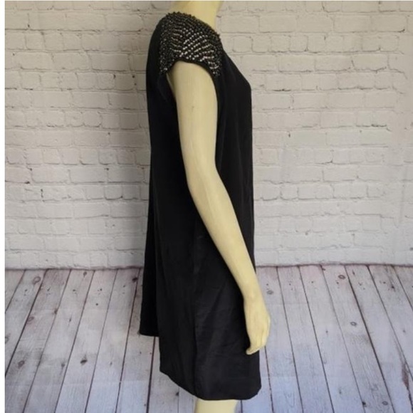 Club Monaco Silk Studded Shoulder Cocktail Dress - Picture 3 of 8